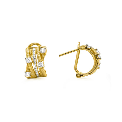 Pendientes de Plata de Ley 925 y Circonita Brillante acabado en oro amarillo 18k - Gnaw