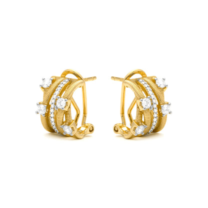 Pendientes de Plata de Ley 925 y Circonita Brillante acabado en oro amarillo 18k - Gnaw