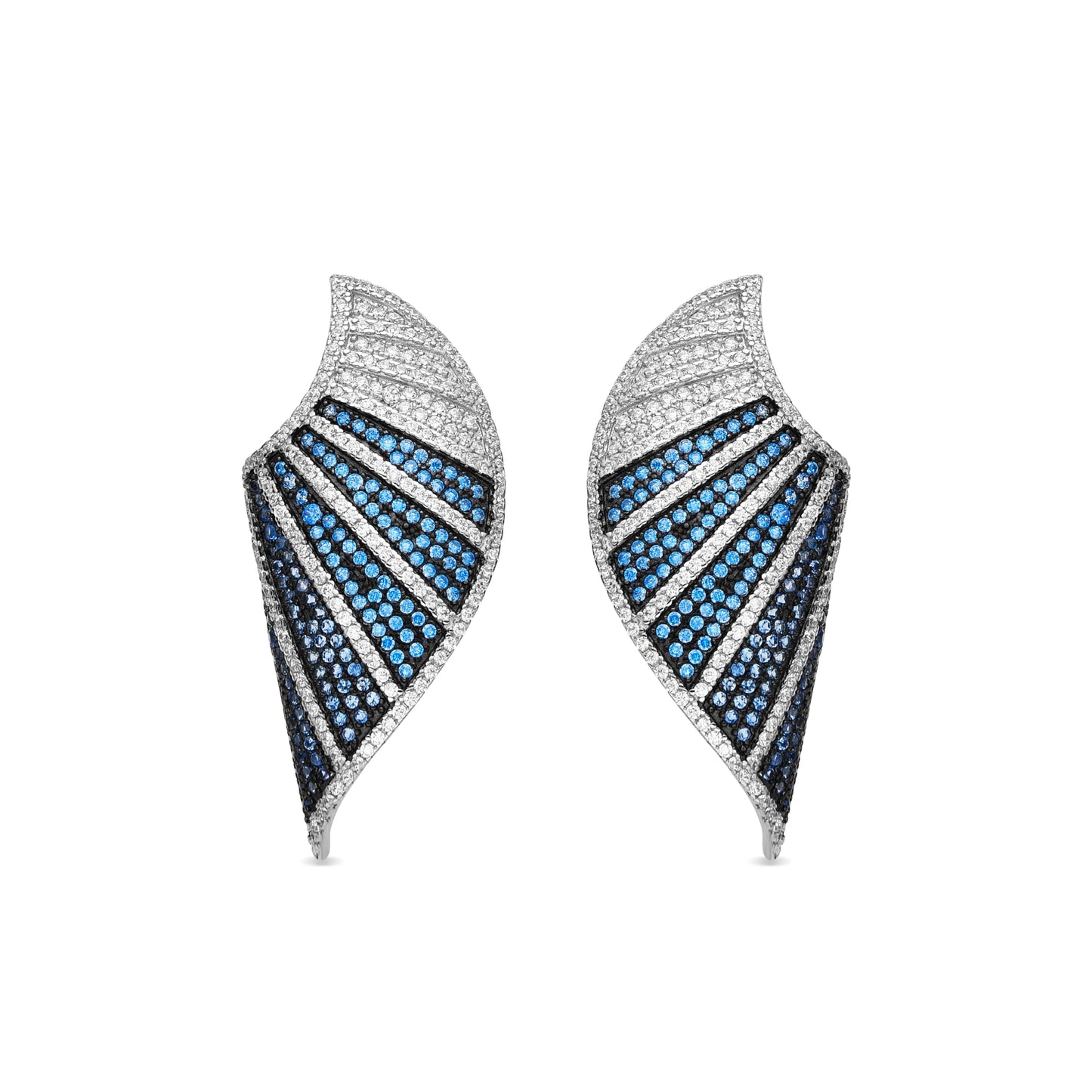 Pendientes de Plata de Ley 925 y Circonita Topacio Azul acabado en rodio - Neoma