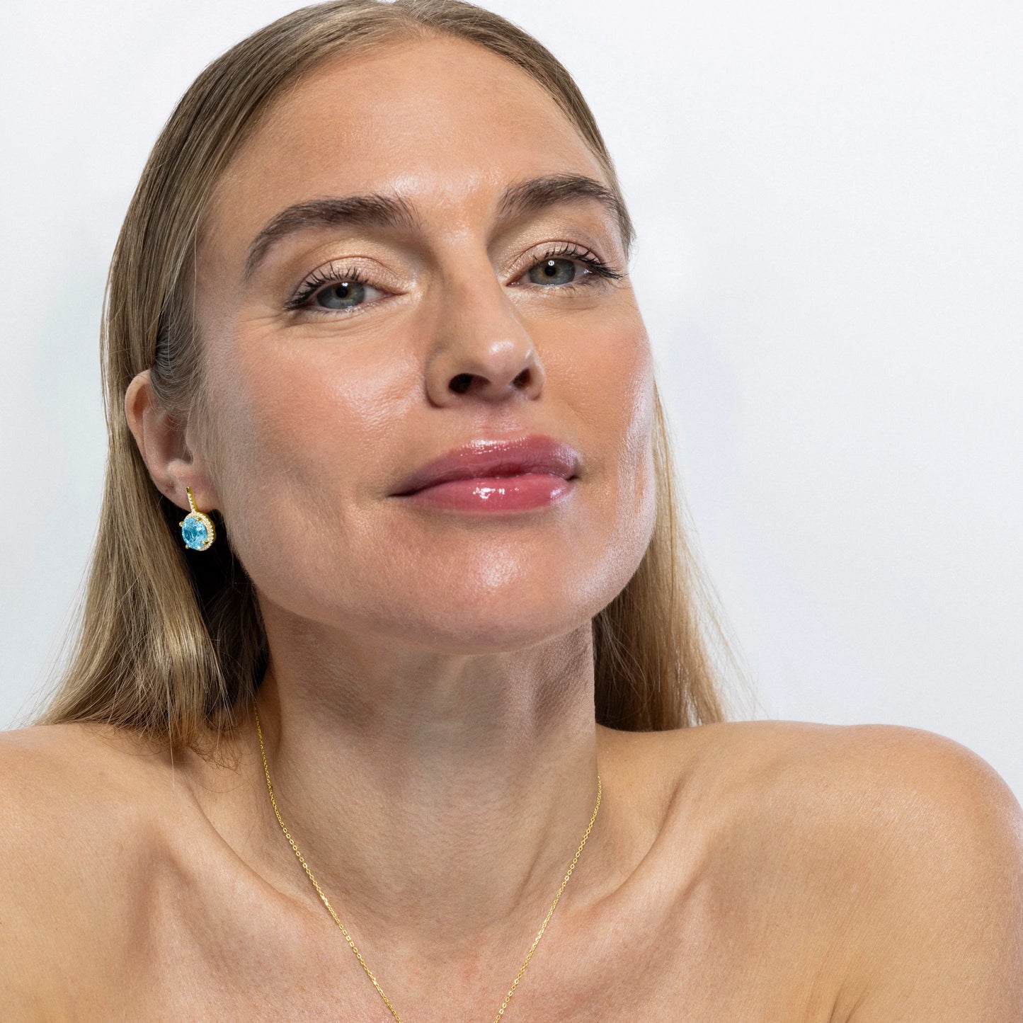 Pendientes de Plata de Ley 925 y Circonita Multicolor acabados en oro amarillo de 18k - Vuxla