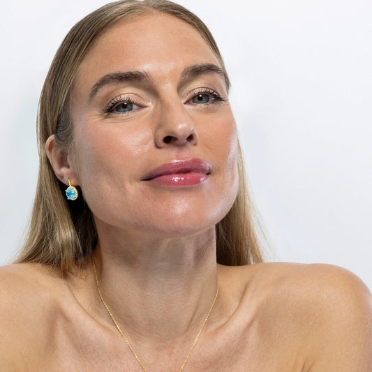 Pendientes de Plata de Ley 925 y Circonita Multicolor acabados en oro amarillo de 18k - Vuxla