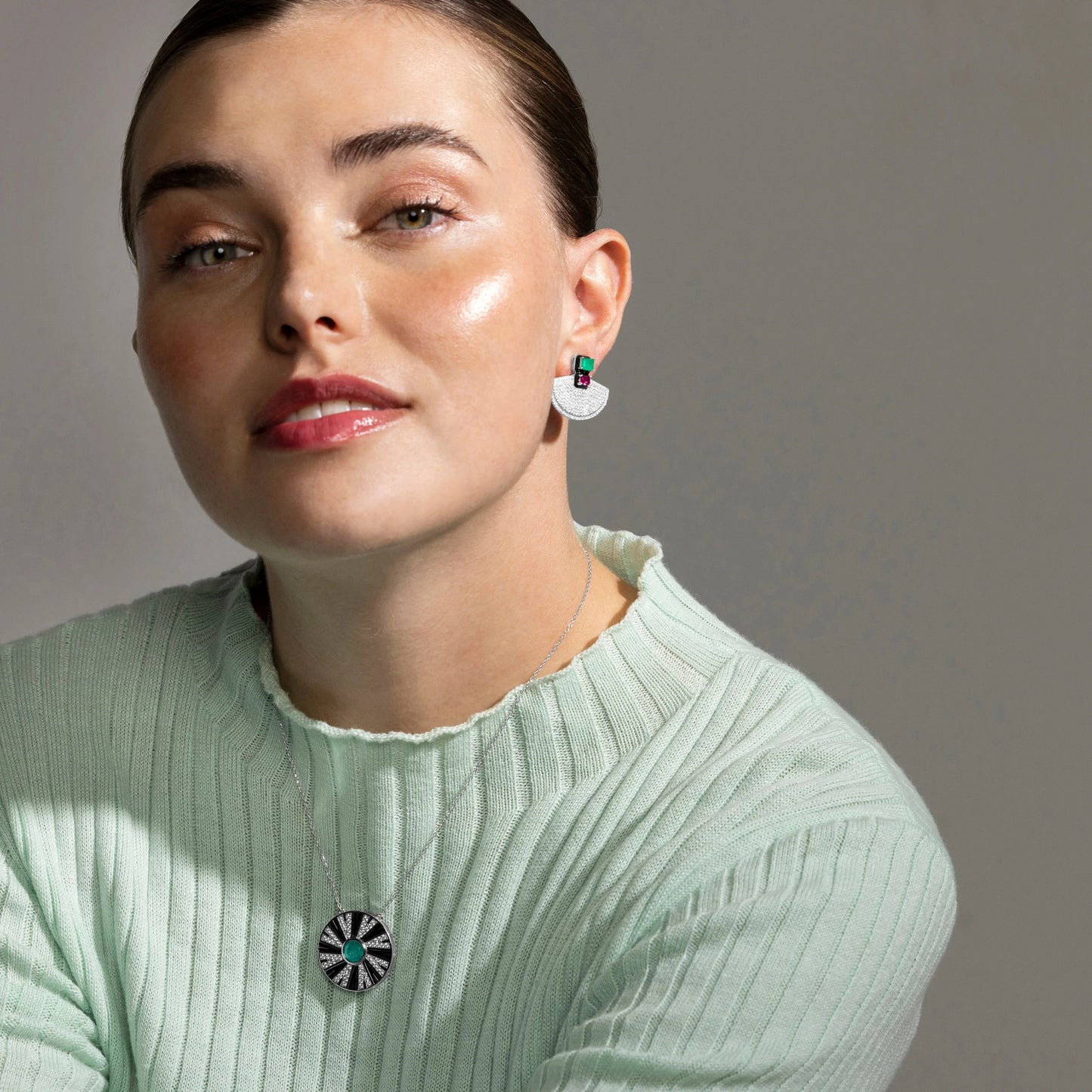 Pendientes de Plata de Ley 925 y Circonita Multicolor acabado en rodio - Kena