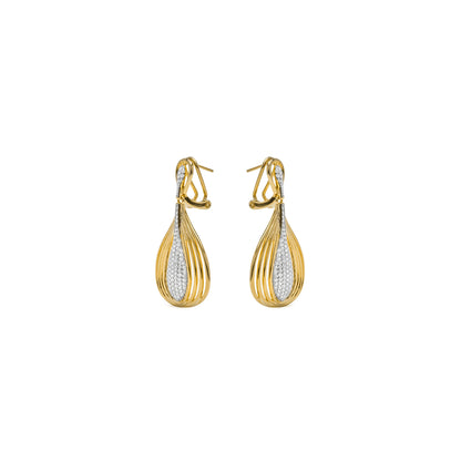 Pendientes de Plata de Ley 925 y Circonita Brillante acabado en oro amarillo 18k - Hue