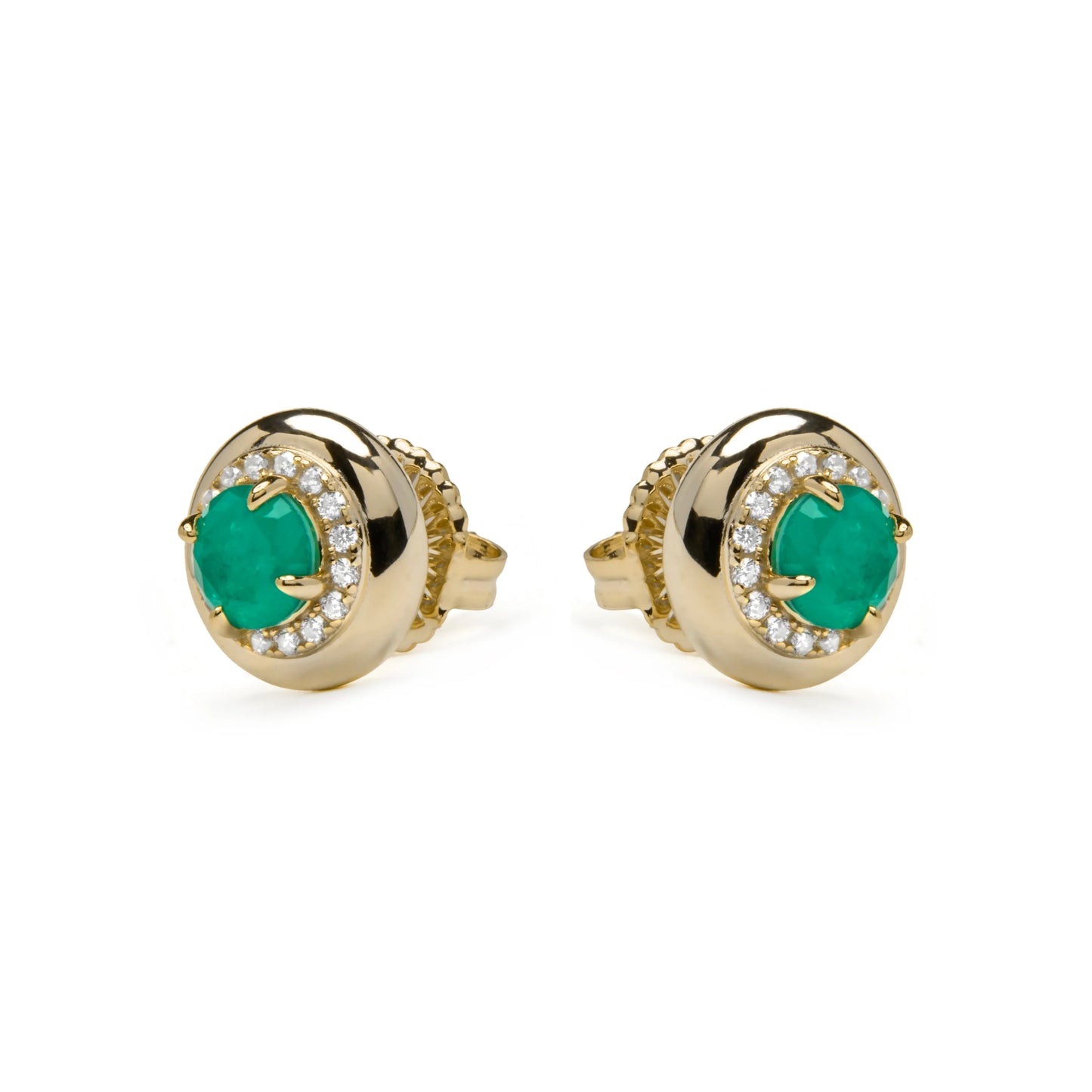 Pendientes de Plata de Ley 925 y Cuarzo Hidrotermal Verde Paraiba acabado en oro amarillo 18k - Lilos