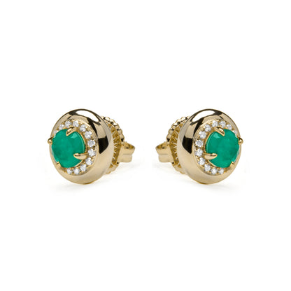Pendientes de Plata de Ley 925 y Cuarzo Hidrotermal Verde Paraiba acabado en oro amarillo 18k - Lilos