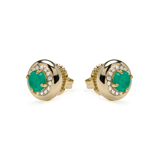 Pendientes de Plata de Ley 925 y Cuarzo Hidrotermal Verde Paraiba acabado en oro amarillo 18k - Lilos