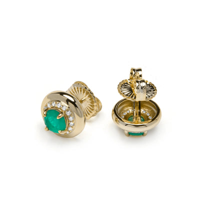 Pendientes de Plata de Ley 925 y Cuarzo Hidrotermal Verde Paraiba acabado en oro amarillo 18k - Lilos