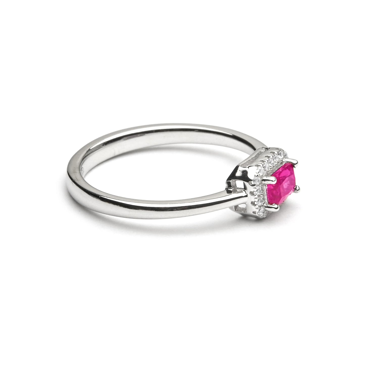 Anillo de Plata de Ley 925 y Circonita Rubí acabado en rodio - Sesh