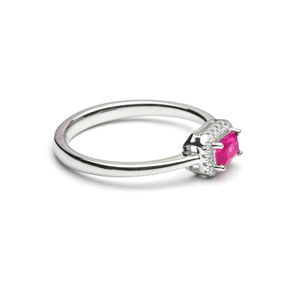 Anillo de Plata de Ley 925 y Circonita Rubí acabado en rodio - Sesh