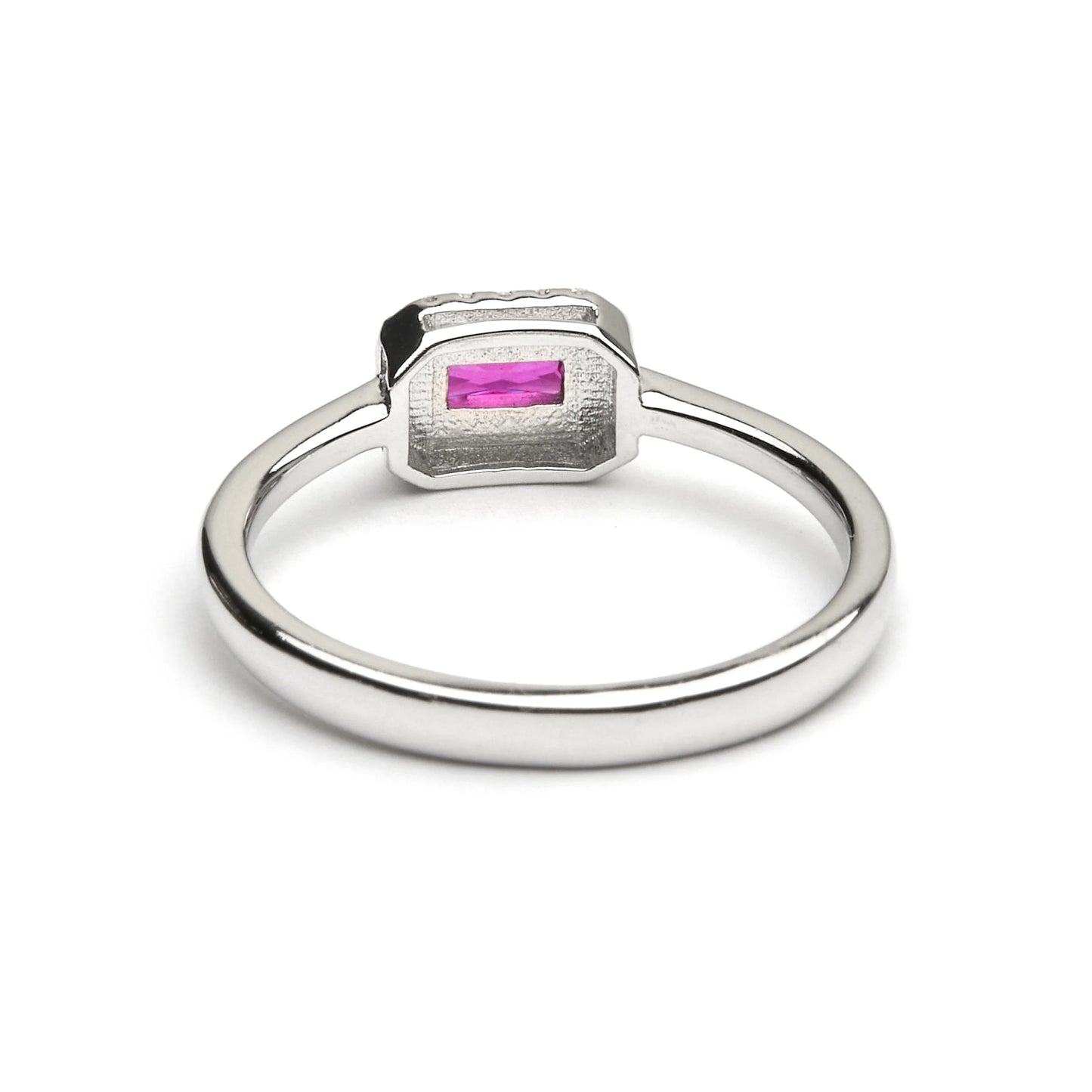 Anillo de Plata de Ley 925 y Circonita Rubí acabado en rodio - Sesh