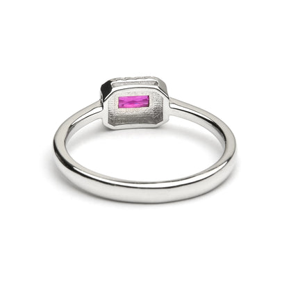 Anillo de Plata de Ley 925 y Circonita Rubí acabado en rodio - Sesh