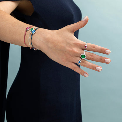 Anillo de Plata de Ley 925 y Circonita Rubí acabado en rodio - Sesh