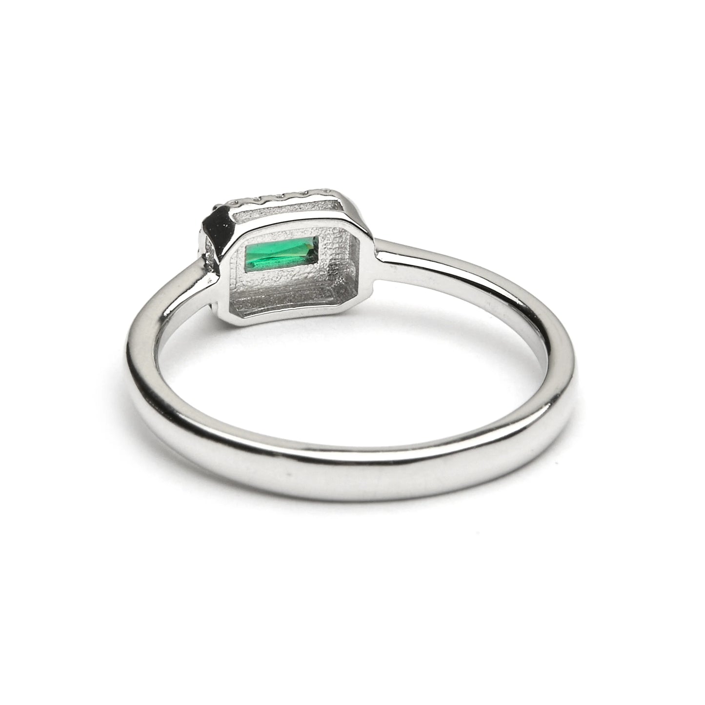 Anillo de Plata de Ley 925 y Circonita Verde acabado en rodio - Sesh