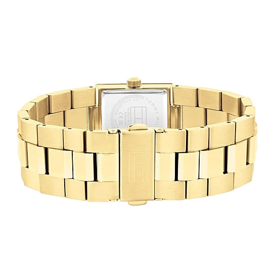 Brazalete de eslabones macizos chapado en oro del reloj Tommy Hilfiger