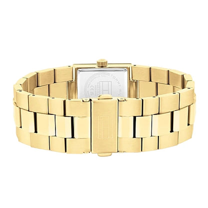 Brazalete de eslabones macizos chapado en oro del reloj Tommy Hilfiger