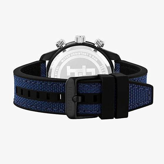 Correa azul marino de CORDURA® con reverso de silicona negra del reloj Tommy Hilfiger