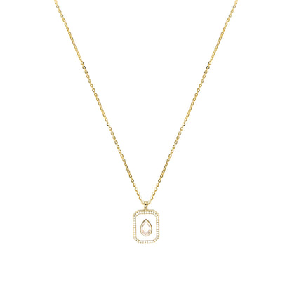 Collar de Plata de Ley 925 y Madreperla Blanca acabado en oro amarillo 18k - Baleh