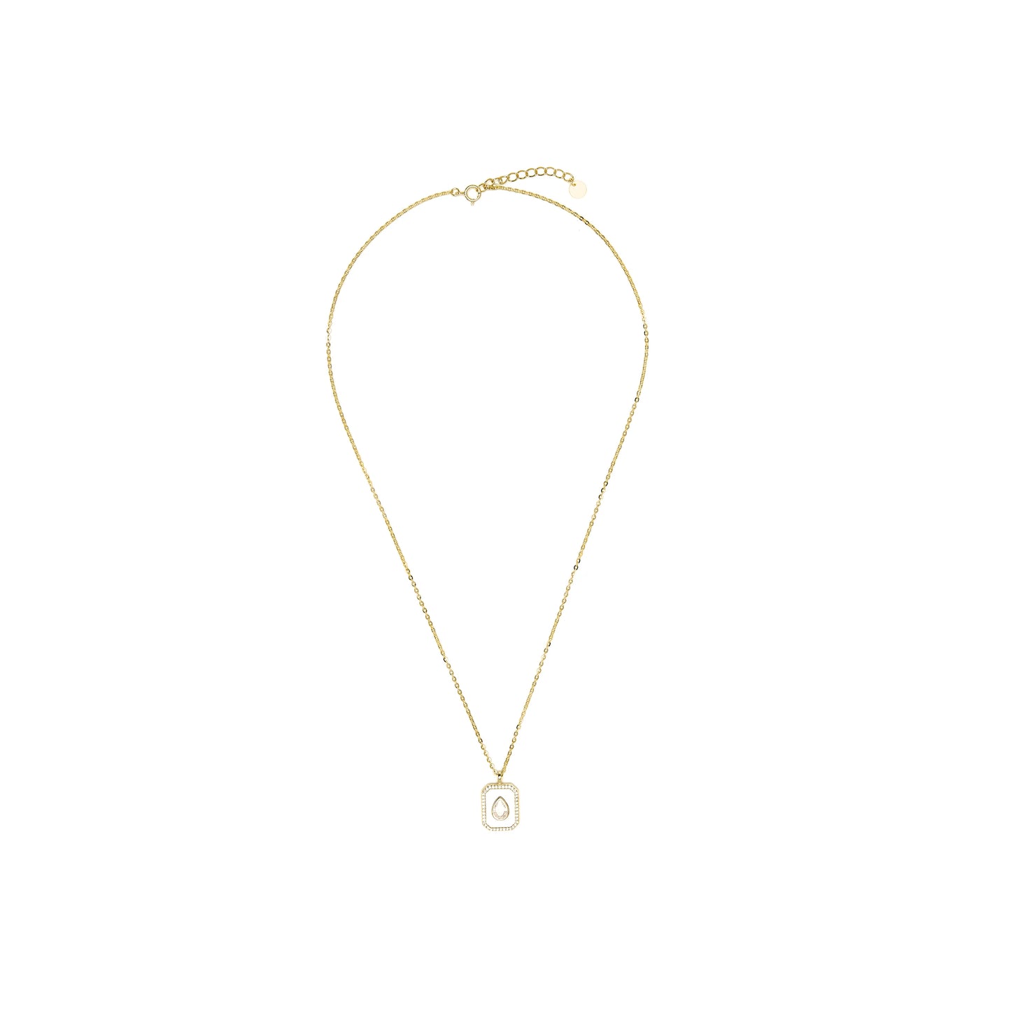 Collar de Plata de Ley 925 y Madreperla Blanca acabado en oro amarillo 18k - Baleh