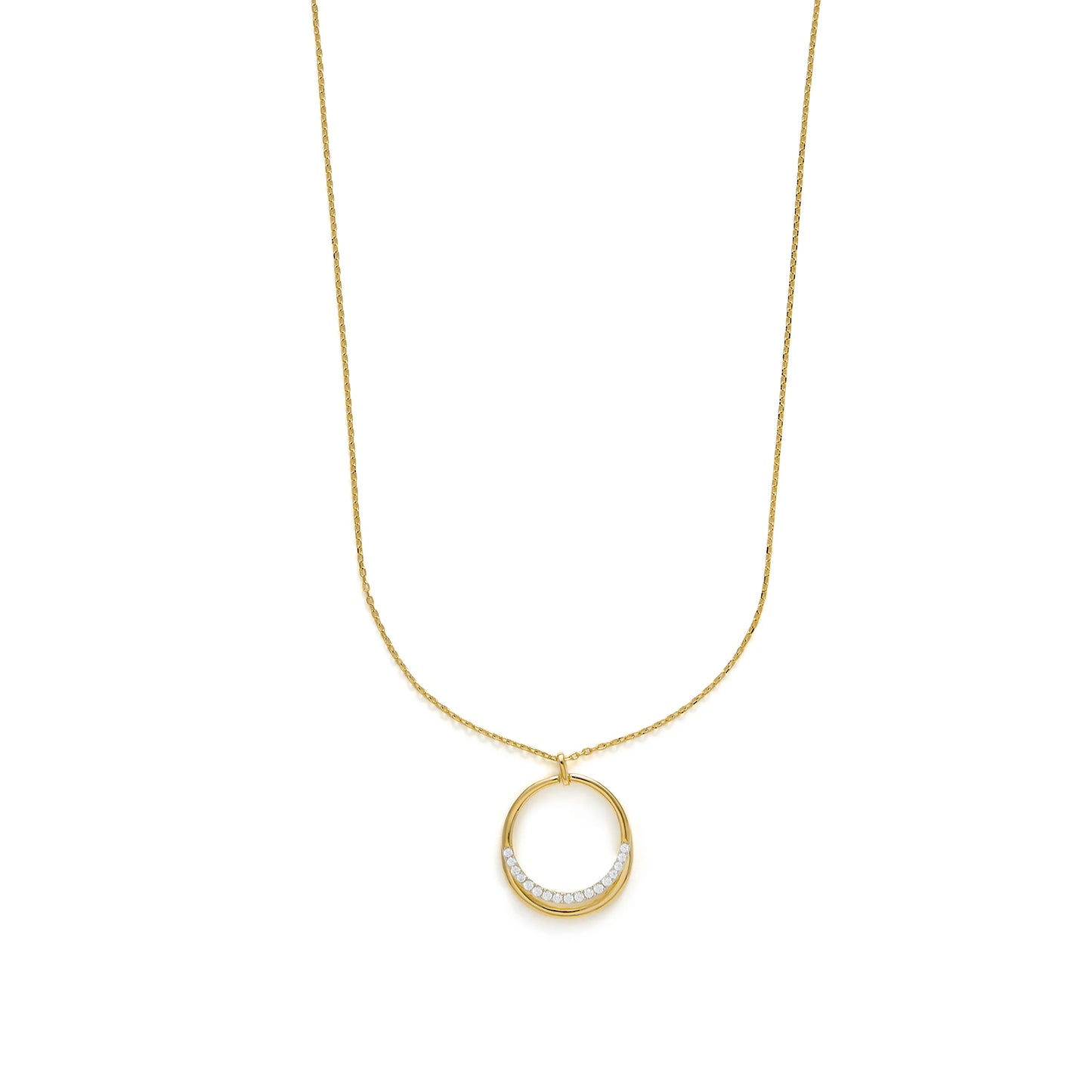 Collar de Plata de Ley 925 y Circonita Brillante acabado en oro amarillo 18k - Thisda