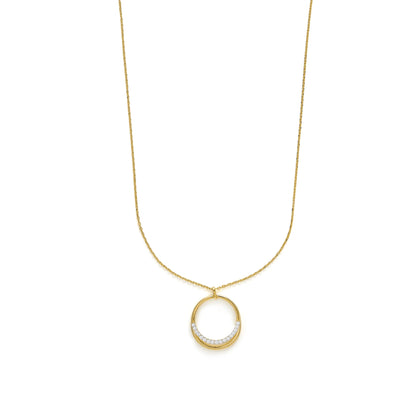 Collar de Plata de Ley 925 y Circonita Brillante acabado en oro amarillo 18k - Thisda