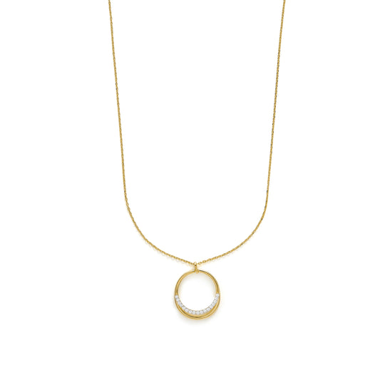 Collar de Plata de Ley 925 y Circonita Brillante acabado en oro amarillo 18k - Thisda