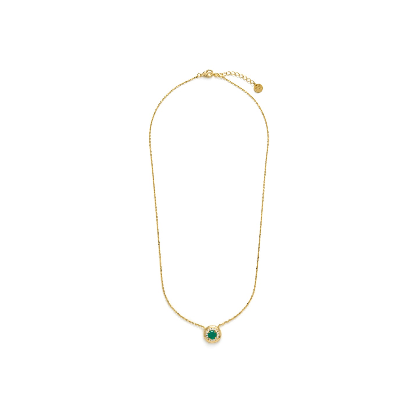 Collar de Plata de Ley 925 y Cuarzo Hidrotermal Verde Paraiba acabado en oro amarillo 18k - Lilos