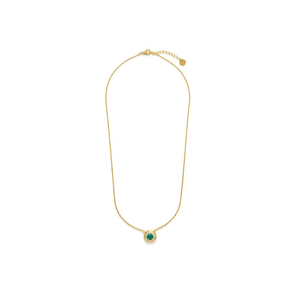 Collar de Plata de Ley 925 y Cuarzo Hidrotermal Verde Paraiba acabado en oro amarillo 18k - Lilos
