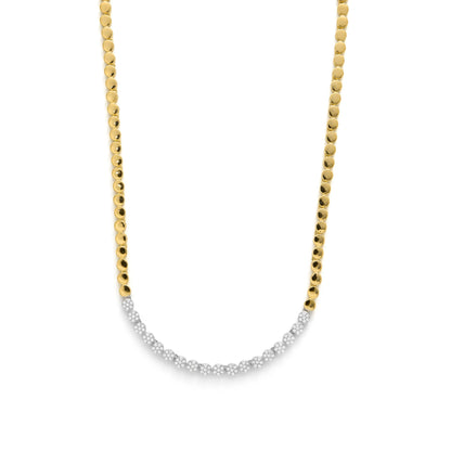 Collar de Plata de Ley 925 y Circonita Brillante acabado en oro amarillo 18k - Mailu