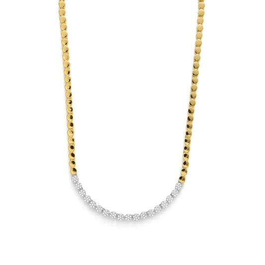 Collar de Plata de Ley 925 y Circonita Brillante acabado en oro amarillo 18k - Mailu