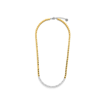 Collar de Plata de Ley 925 y Circonita Brillante acabado en oro amarillo 18k - Mailu