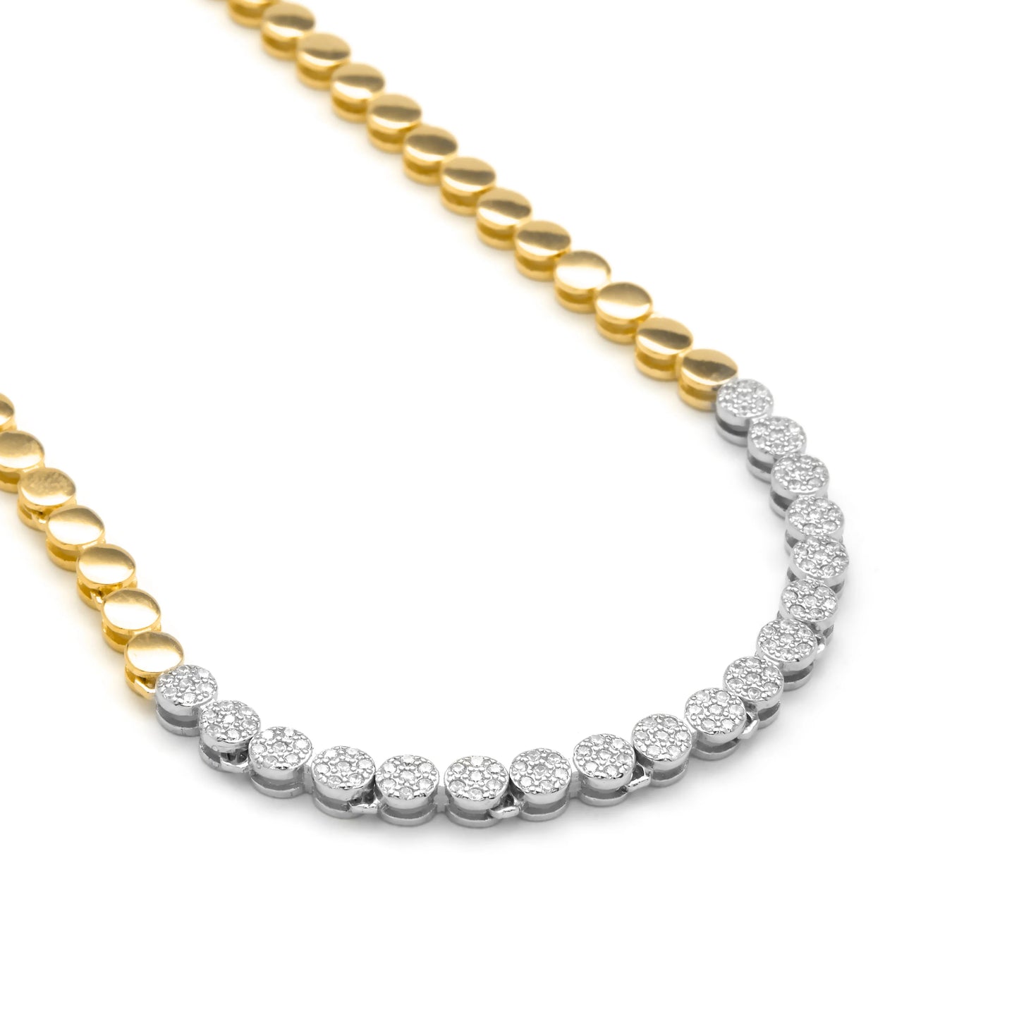 Collar de Plata de Ley 925 y Circonita Brillante acabado en oro amarillo 18k - Mailu