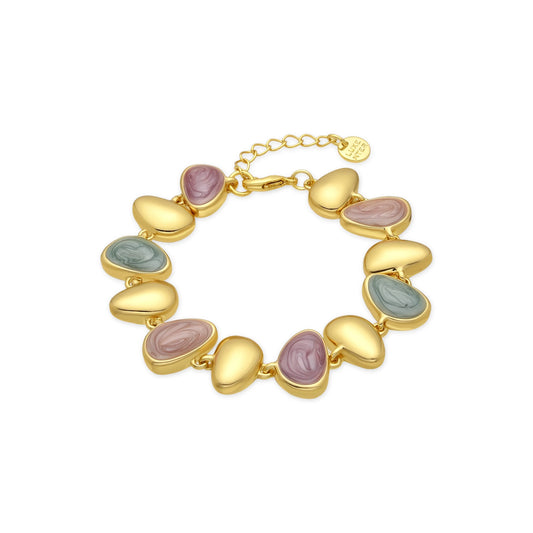 Pulsera acabado oro amarillo de 18k y Lacado Multicolor - Bolhy
