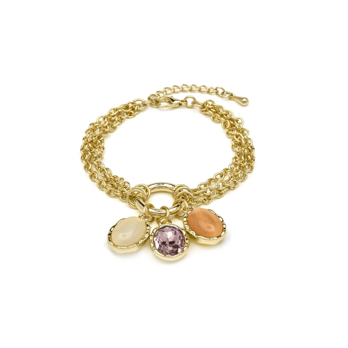 Pulsera de Ojo de Gato Multicolor acabado en oro amarillo 18k - Zalya
