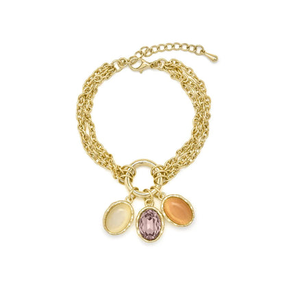 Pulsera de Ojo de Gato Multicolor acabado en oro amarillo 18k - Zalya