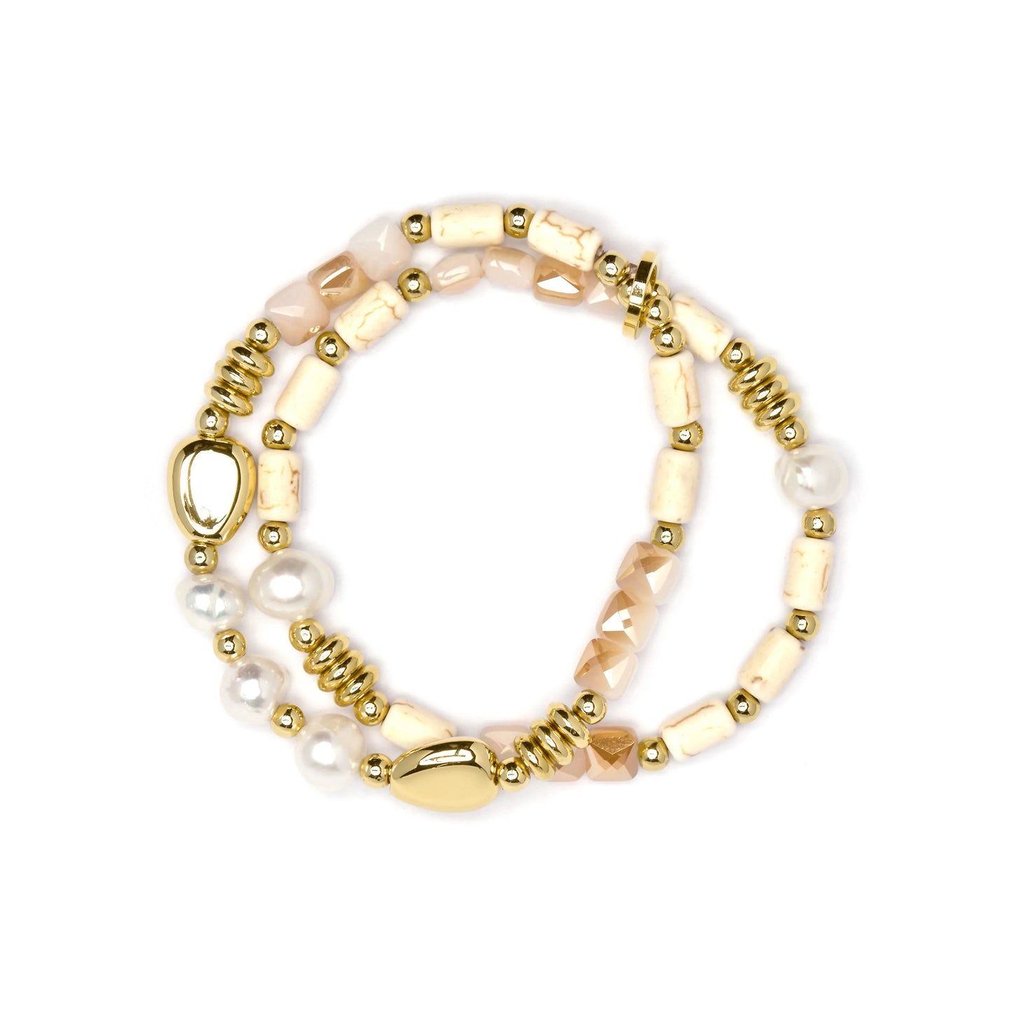 Pulsera acabado oro amarillo de 18k y Perla Blanca - Diriki