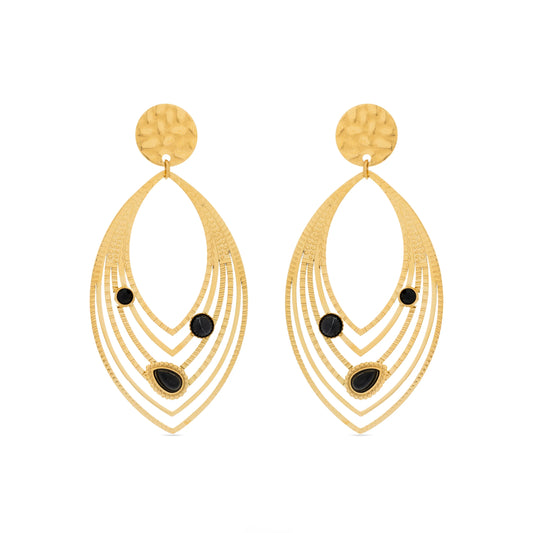 Pendientes de Onix acabados en oro amarillo 18K - Ycoa