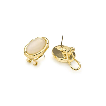 Pendientes de Ojo de Gato acabado en oro amarillo 18k - Kadrea