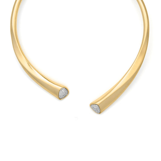 Collar de Circonita Brillante acabado en oro amarillo 18k - Leito