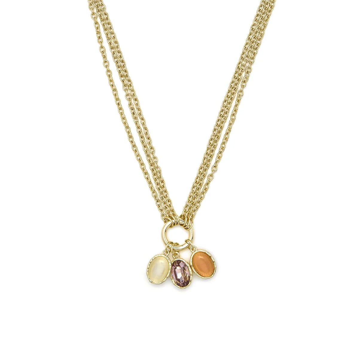 Collar de Ojo de Gato Multicolor acabado en oro amarillo 18k - Zalya