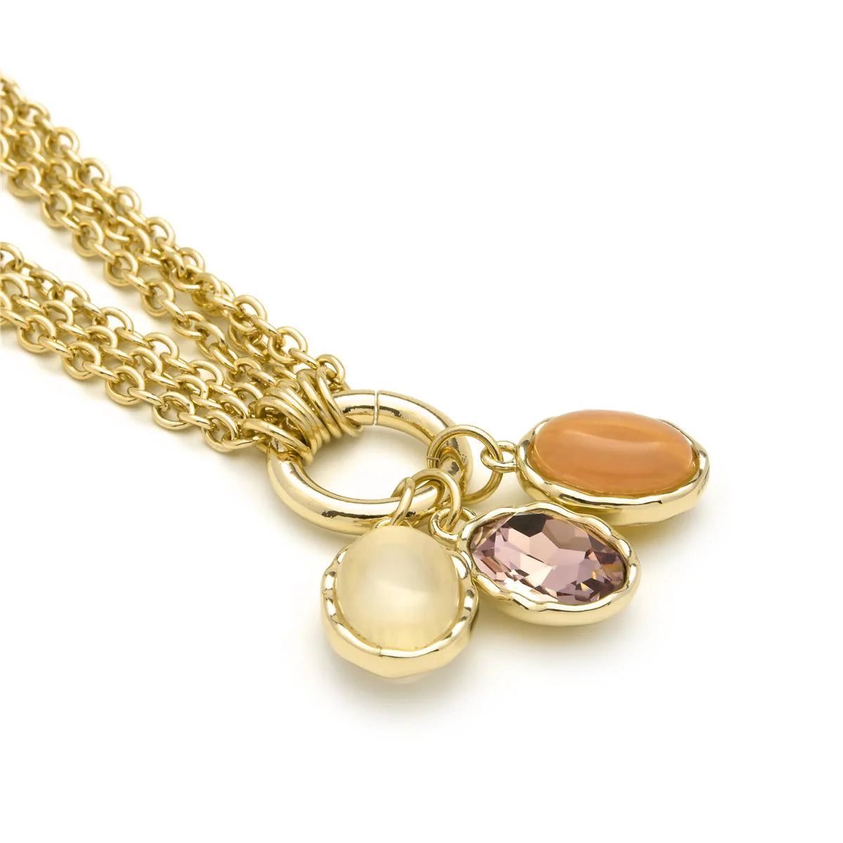 Collar de Ojo de Gato Multicolor acabado en oro amarillo 18k - Zalya