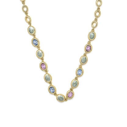 Collar de Cuarzo Hidrotermal Multicolor acabado en oro amarillo 18k - Asbi