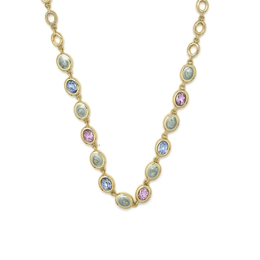 Collar de Cuarzo Hidrotermal Multicolor acabado en oro amarillo 18k - Asbi