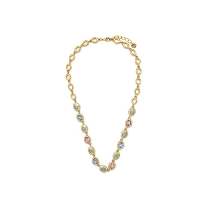 Collar de Cuarzo Hidrotermal Multicolor acabado en oro amarillo 18k - Asbi