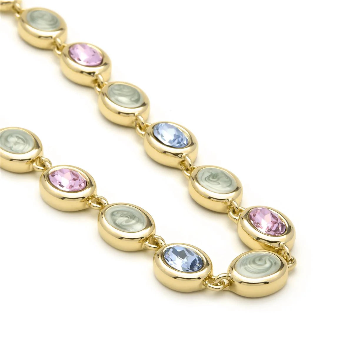 Collar de Cuarzo Hidrotermal Multicolor acabado en oro amarillo 18k - Asbi