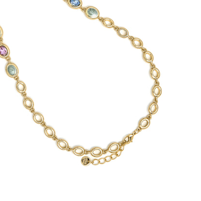 Collar de Cuarzo Hidrotermal Multicolor acabado en oro amarillo 18k - Asbi