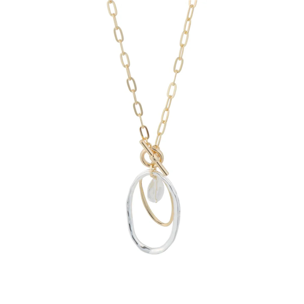 Collar de Perla Blanca acabado en oro amarillo 18k - Belefi