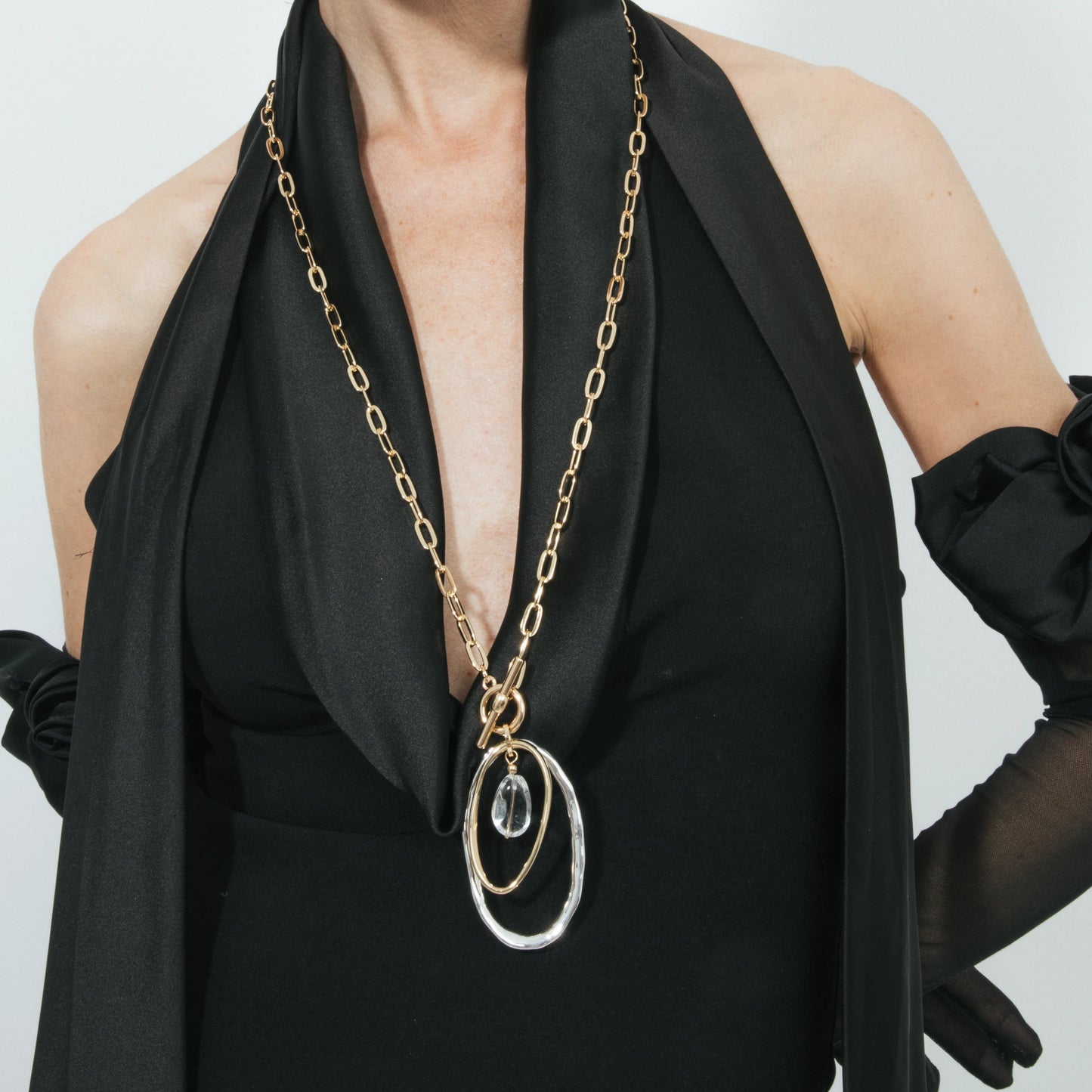 Collar de Perla Blanca acabado en oro amarillo 18k - Belefi