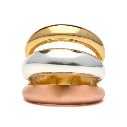 Anillo acabado en Rodio, oro amarillo y rosa de 18k - Simsi
