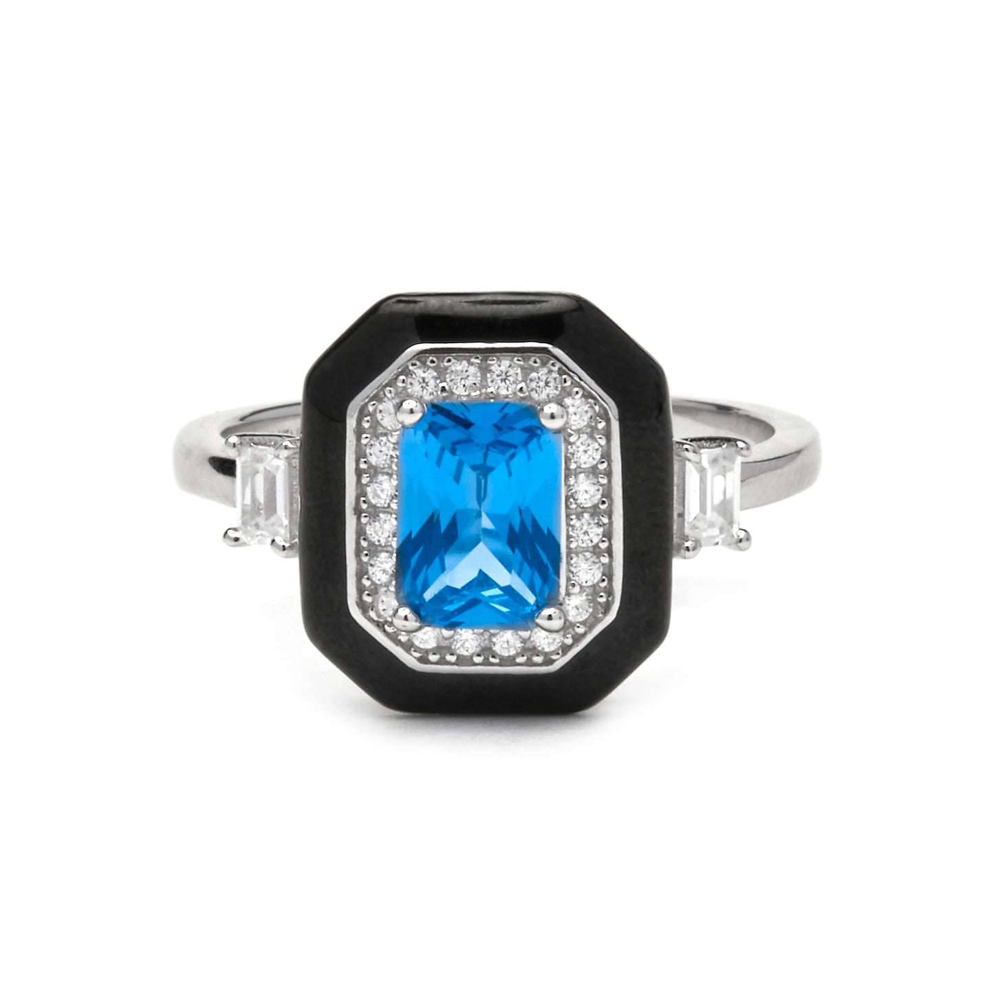 Anillo de Plata de Ley 925 y Lacado Negro acabado rodio - Oiwa