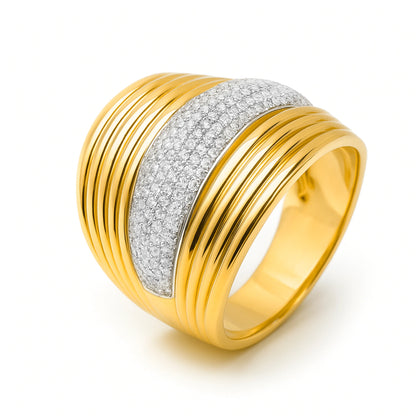 Anillo de Plata de Ley 925 y Circonita Brillante acabado en oro amarillo 18k - Hue